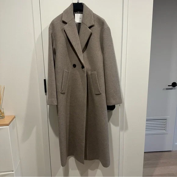 Mango taupe / brown oversized wool coat - XS - Picture 2 of 12